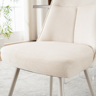 Modern Fabric Upholstered Dining Chairs Armless Side Chairs with Metal Frame For Kitchen Dining Room