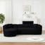 Canapé modulaire de luxe à dossier incurvé de 109,4 po, canapé à dossier incurvé de luxe moderne, deux coussins décoratifs en tissu de chenille, canapé en nuage minimaliste et confortable en forme de L pour le salon (méridienne droite)-1639667296-1639667297