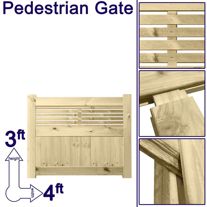 Kallas Pressure Treated (Tanalised) Wood Gate, 90cm H x 120cm W x 4.5cm D