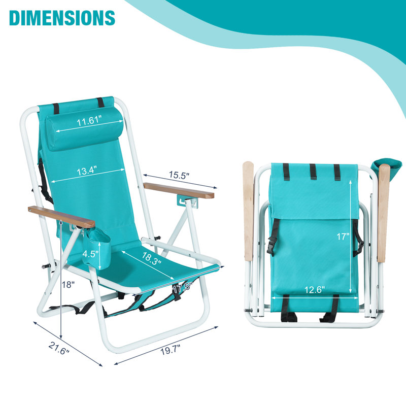 Chaise de plage inclinable / pliante Draughn, Vert menthe