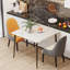 Fung Marble Top Metal Base Dining Table-1382712613