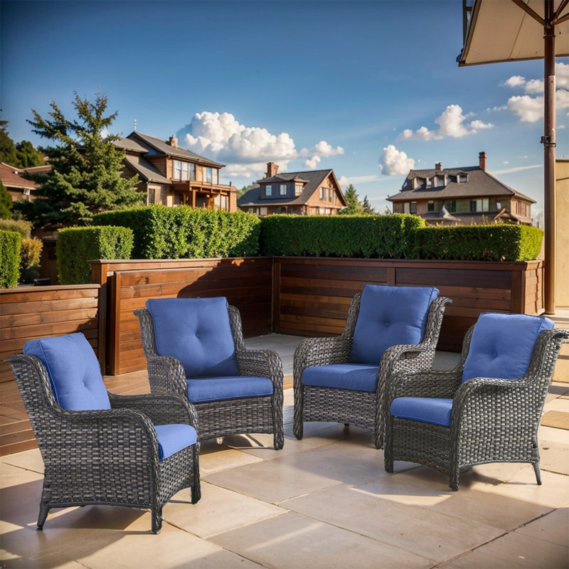 Bonia Outdoor Lounge Chair, Blue, Gray