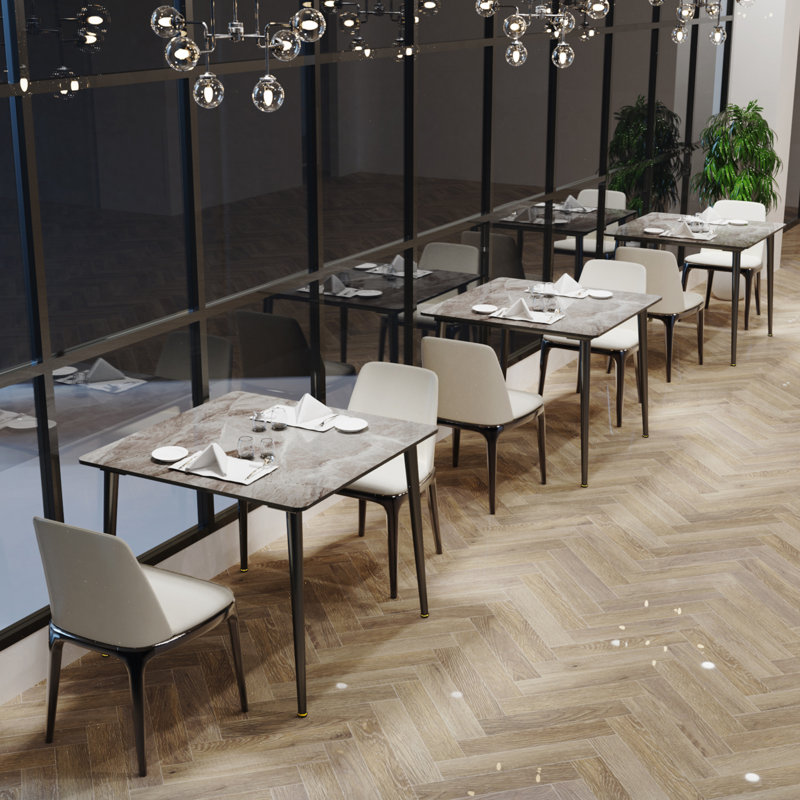 Table de salle à manger Annagh, Gris brillant, H 29,9 po x L 31,5 po x l 31,5 po