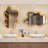 33.46" x 22.24" Irregular Shaped Wall Mirror with Natural Wood Frame
