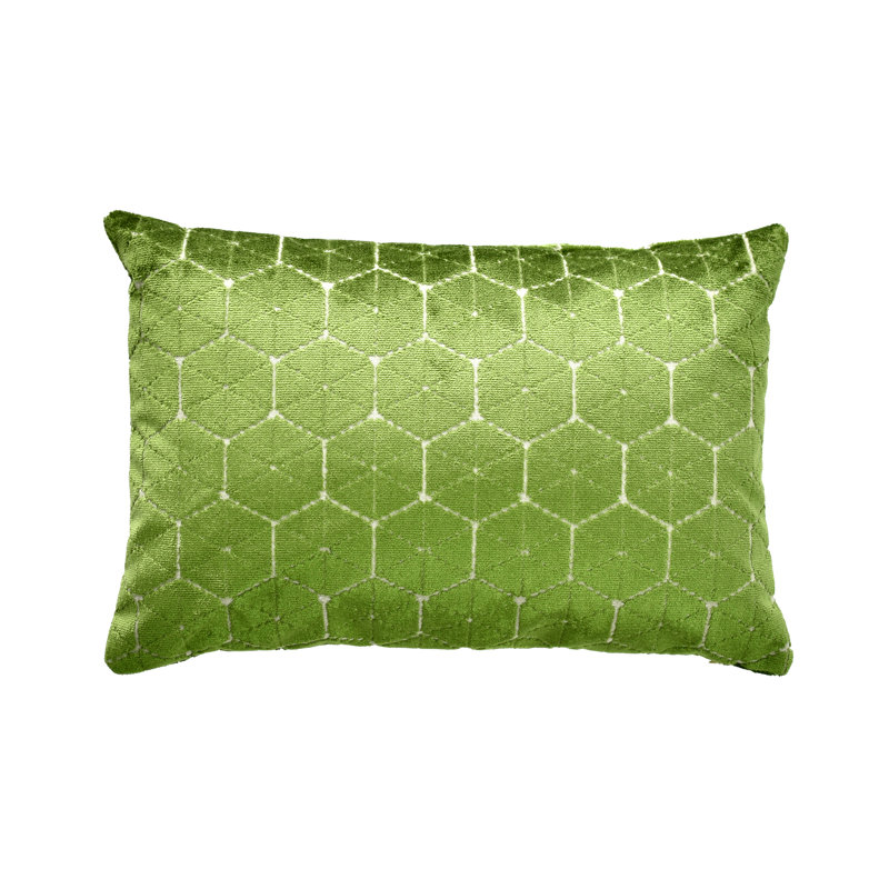 Coussin géométrique, 12 po x 18 po, Indigo