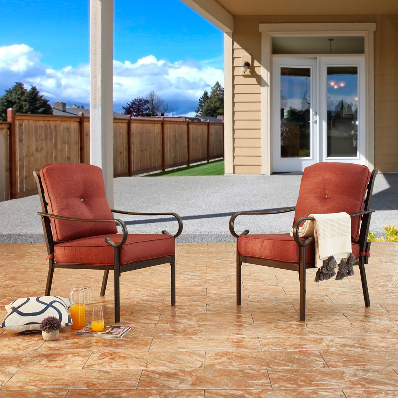 Chaise de patio avec coussins Grammer, Rouge