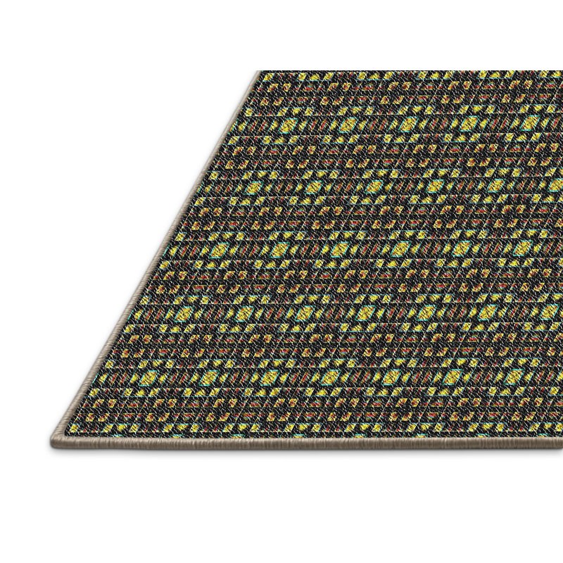 Tapis décoratif brun géométrique, Rectangle 8 pi x 12 pi