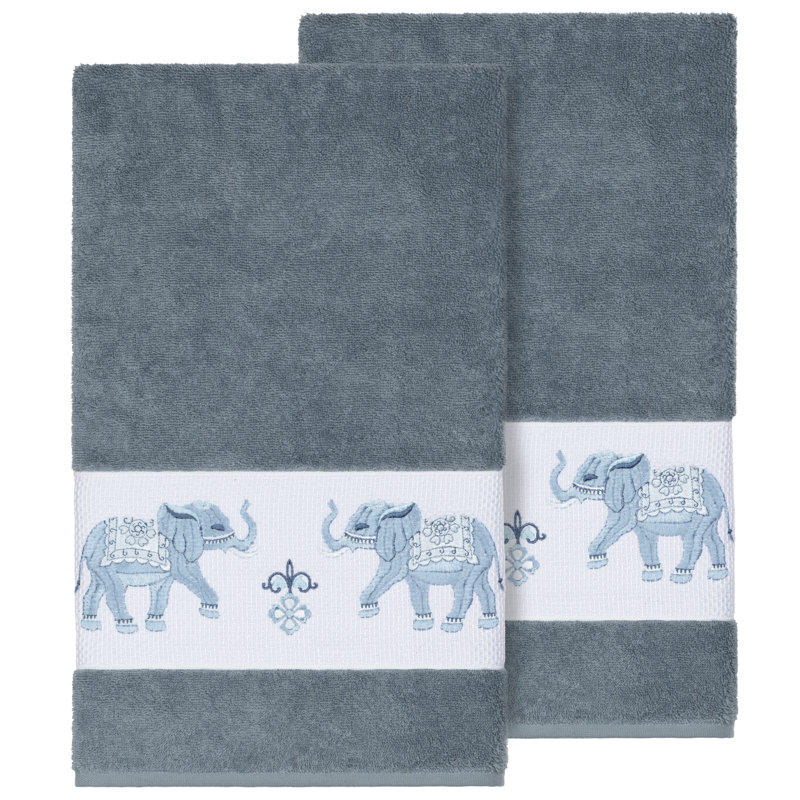 Ensemble de serviettes de bain en coton turc 2 pièces Quinn, Bleu sarcelle
