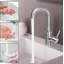 Faucet Bathroom Washbasin Faucet Sink - Faucet Stainless Steel Brushed Mixer Tap Hot and Cold Water Tap High Pressure Quiet Washbasin Faucet for Bathroom WC Sink Kitchen Sink
