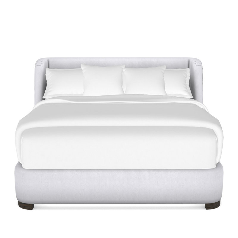 Tansy Solid Wood Wingback Bed, King, Havana, Navada Snow