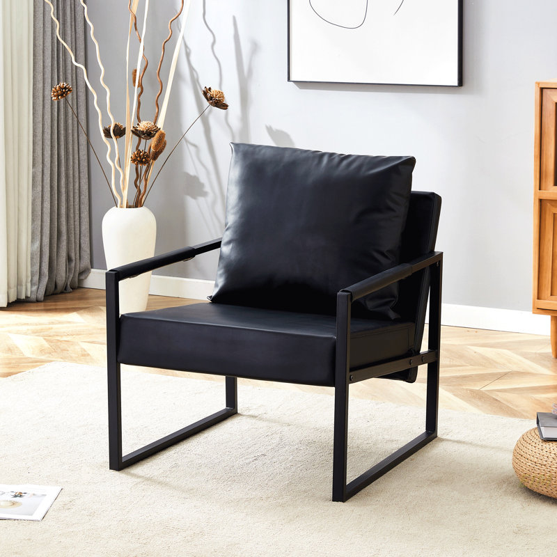 Fauteuil d'appoint rembourré, Noir