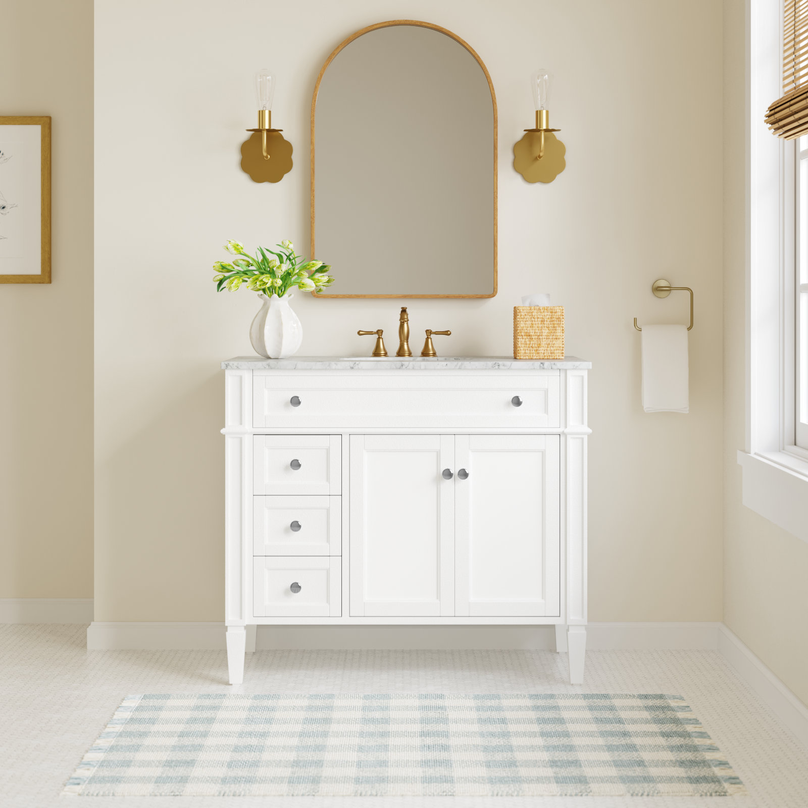 Rivers 40'' Single Bathroom Vanity, White