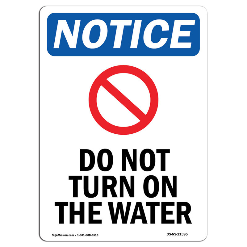 Ne pas allumer l'eau avec le symbole