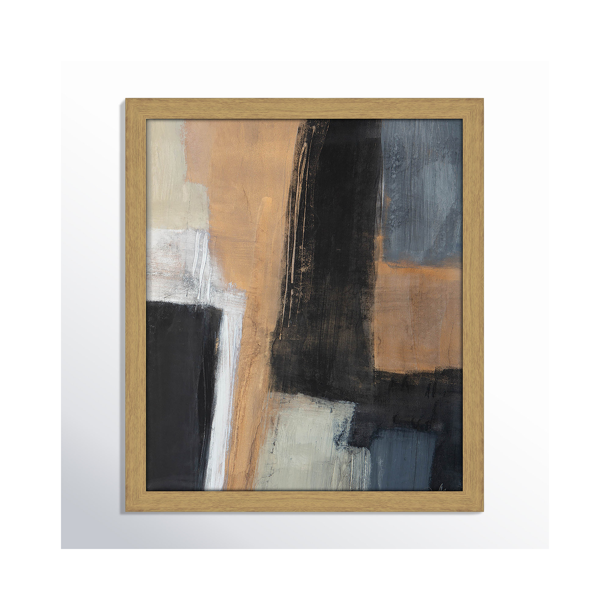Metallic Slate I by Casa Fine Arts, Natural Slim Unmatted Picture Framed, 15" H x 13" W x 1.25" D