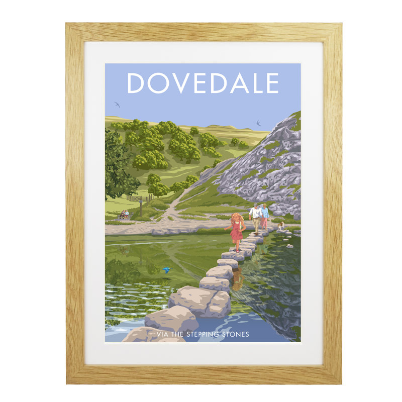 Dovedale Derbyshire - Print, Oak Framed, 40cm H x 30cm W x 3cm D