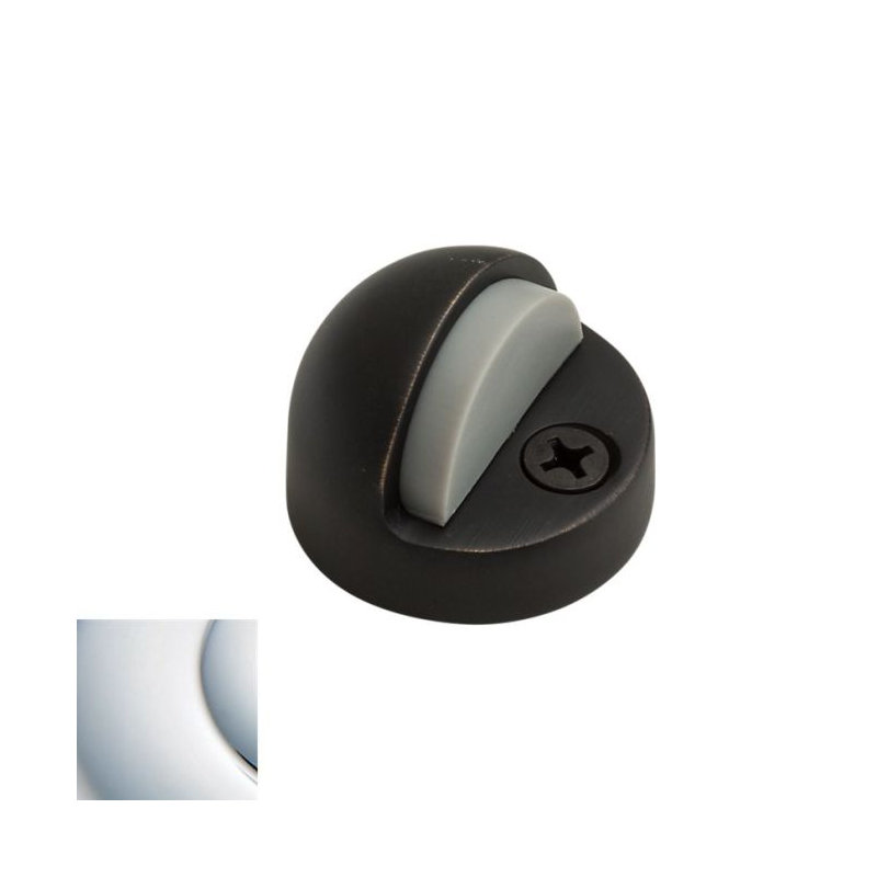 Dome Bumper Floor Mount Stop, Polished Chrome, 1.35" H x 1.875" W x 1.03" D