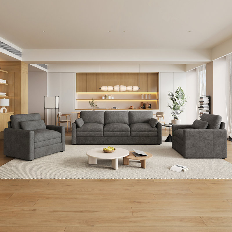 Ensemble de canapé rembourré Cozy, Gris