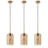 3‑Pack Modern Amber Cylindrical Glass Pendant Light