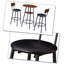 Ensemble de bar Tynica rustique avec table de bar ronde et tablette, piédestal, tabourets de bar à l'arrière convenant au salon et à la cuisine-68621301-68621302
