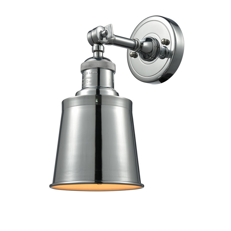Lavender Hill Dimmable Bath Sconce, Satin Gold, 6 Watt Vinage LED Bulb, Polished Chrome