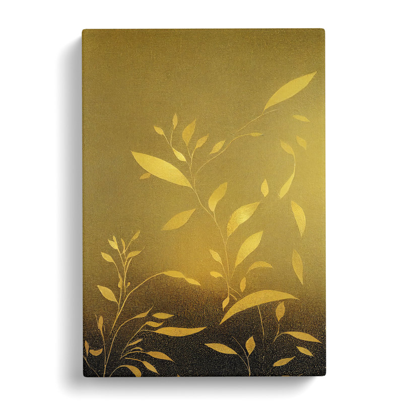 CAN-V0523-1326X Leaf Gold - Wrapped Canvas Print, 50cm H x 35cm W x 3cm D