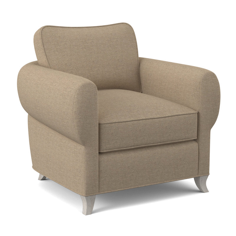 Fauteuil cocon, Bisque, 100 % polyester lin Elise