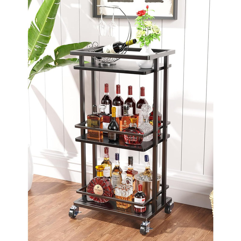 Chariot-bar à 3 niveaux pour la maison