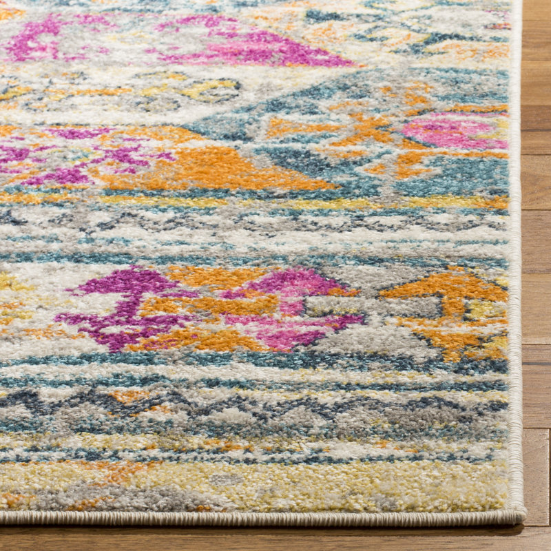 Tapis rose Felty Ikat, Carré 6 pi 7 po