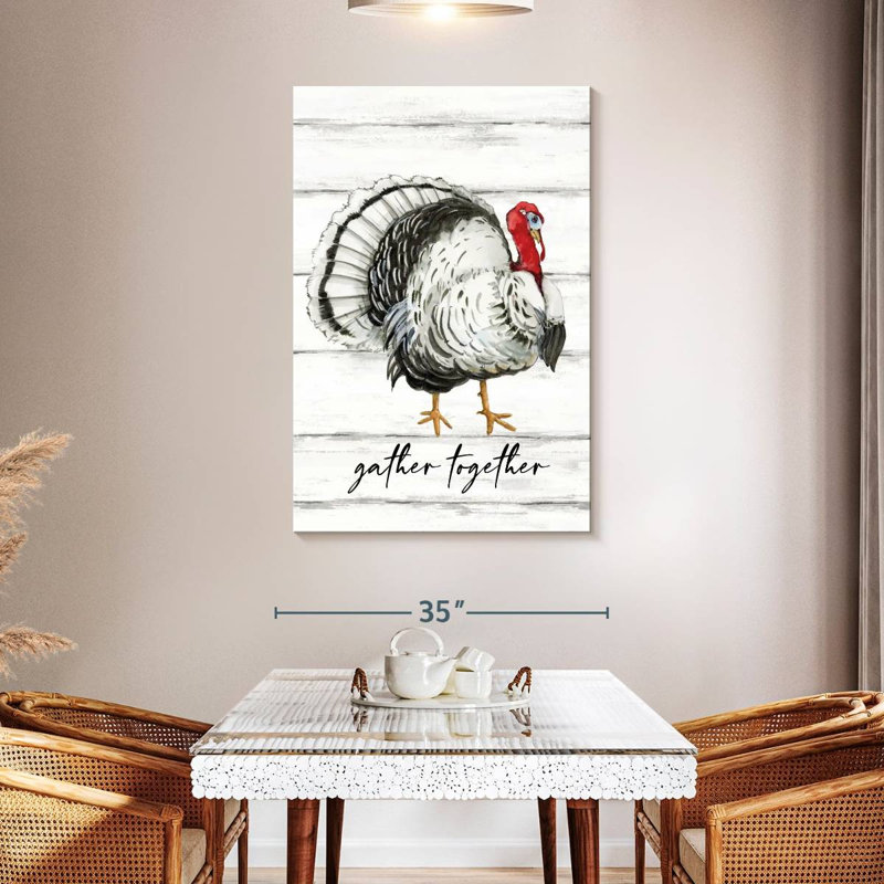 Black And White Turkey Wall Sign, 48" H x 32" W