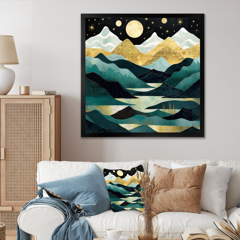Mountain Nature's Roar II sur toile, Cadre simple noir, H 24 po x l 24 po x P 1 po