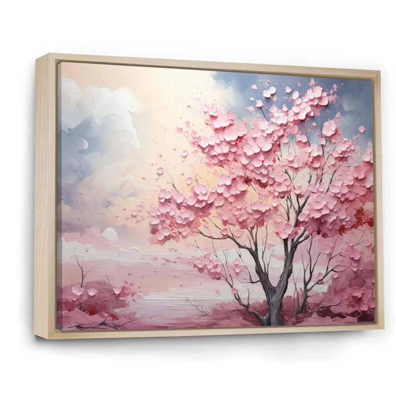 Nuage prairies collages II - impression, Cadre naturel flottant, H 34 po x l 44 po x P 1,5 po