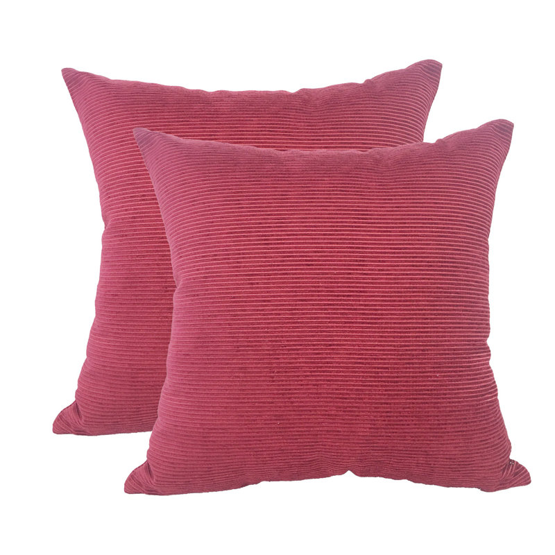  Indoor/Outdoor Square Polyester Pillow Cover & Insert, Cranberry