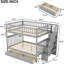 Lit superposé gris avec rangement et deux tiroirs - double au-dessus du double, maximise l'espace de la chambre à coucher, lit, accueille 4 barrières de sécurité inclinées pratiques-676078017