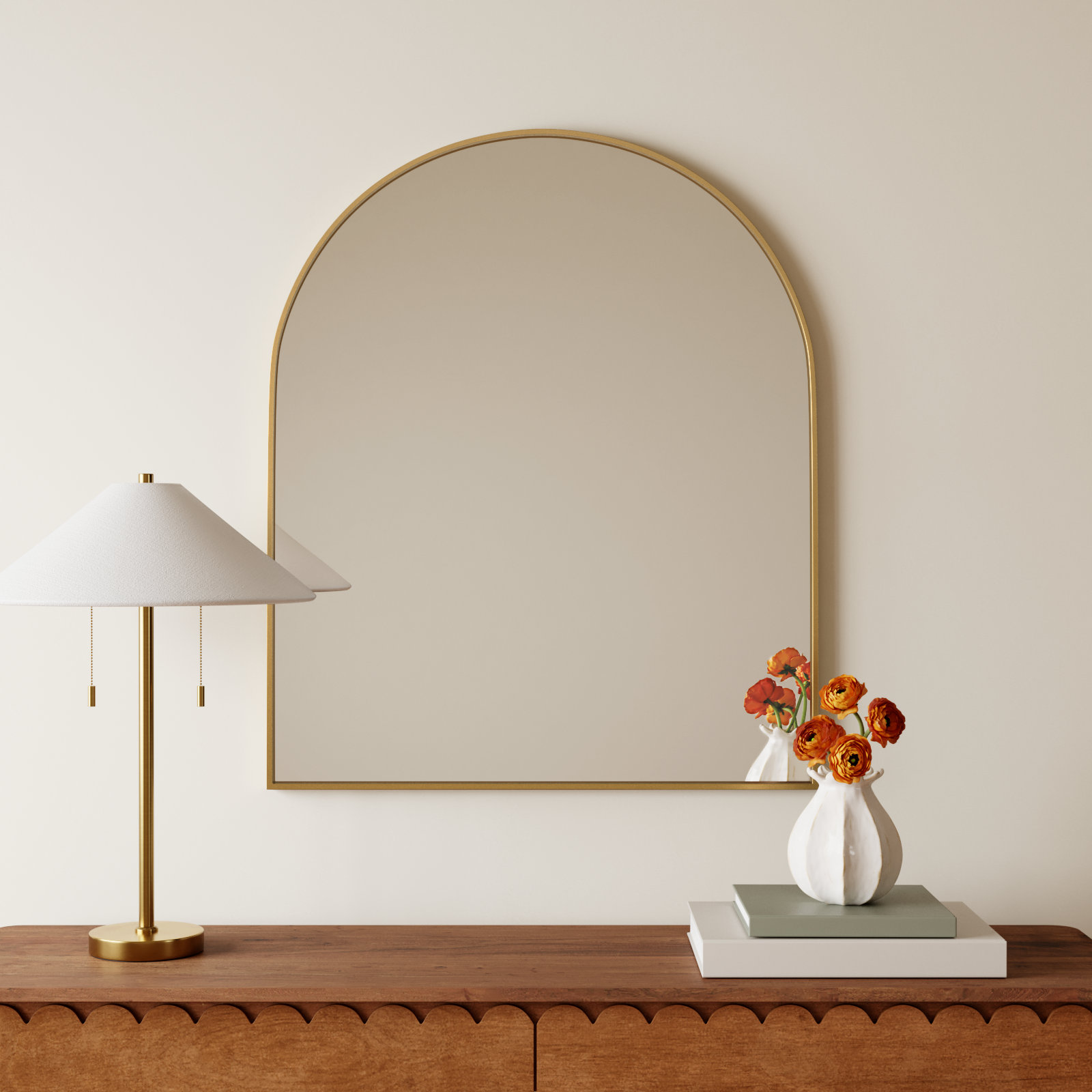 Sabine 36" Accent Mirror, Brass, 36" x 30"