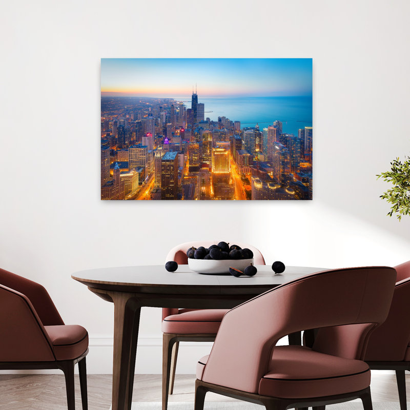 The Magnificent Mile Abstract Contemporary Architecture City Wall Art by Michael Zheng - Wrapped Canvas Print