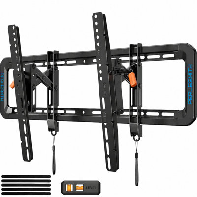 Support mural TV articulé avancé pour écrans de 42 à 90 pouces, rallonge de 6 pouces, rotation à ±8°, inclinaison sans outil, supporte jusqu'à 68 kg, compatible VESA jusqu'à 600 x 400 mm, profil bas, plaque murale ouverte