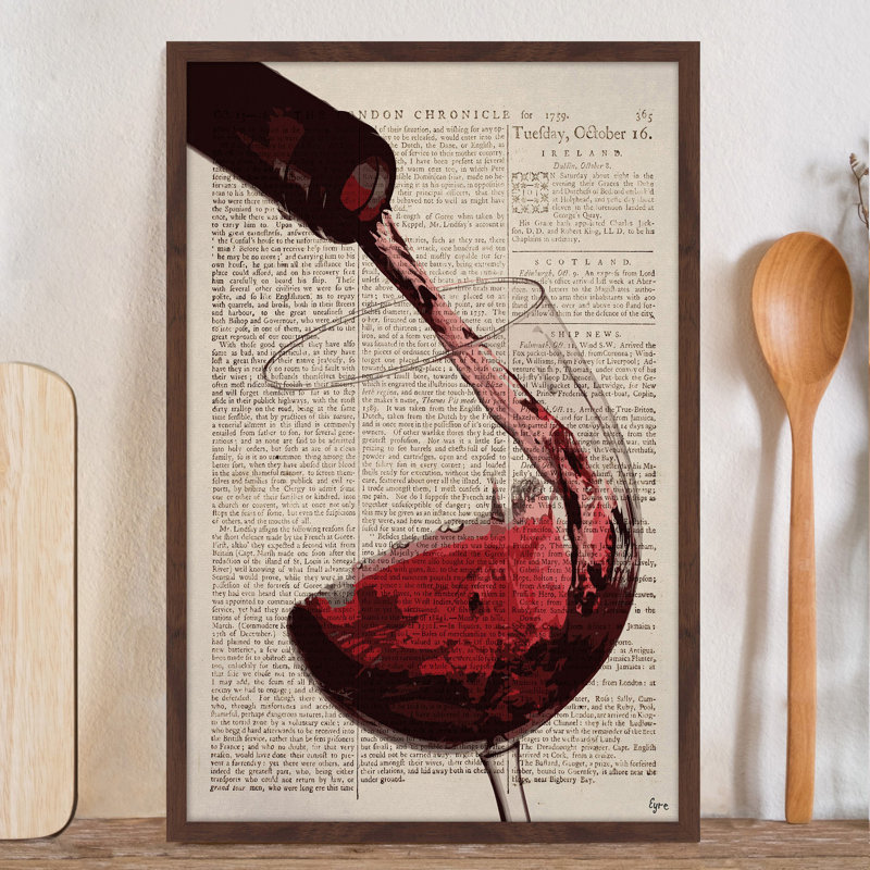 « a cup of bourgogne », reproduction d’art encadrée, H 24 po x l 16 po x P 1,5 po