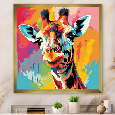 Portrait de girafe coloré Pop Art II - girafe