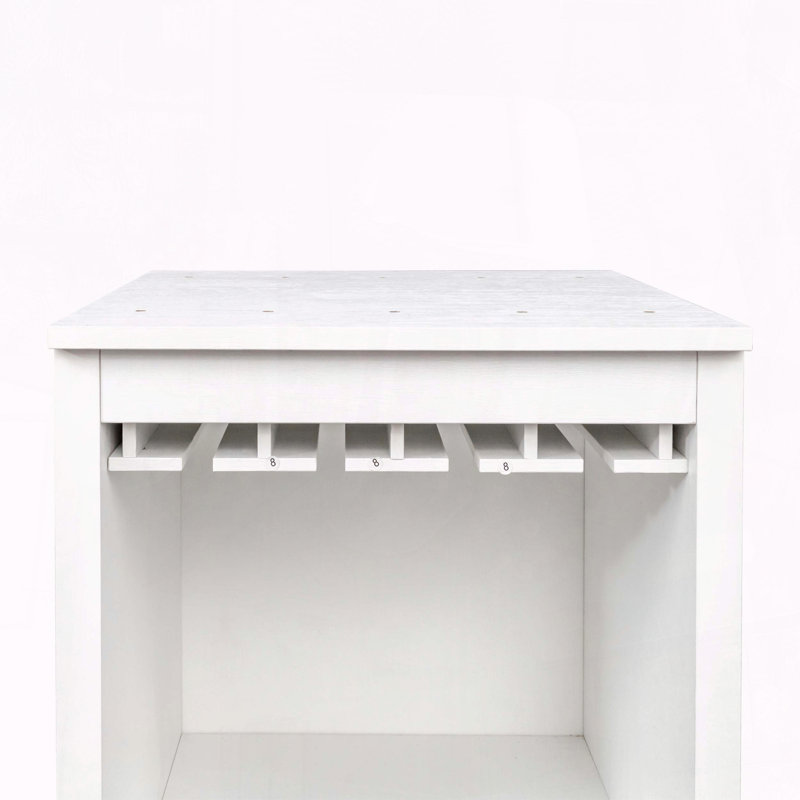 Armoire à vin modulaire avec tablettes de rangement, Blanc