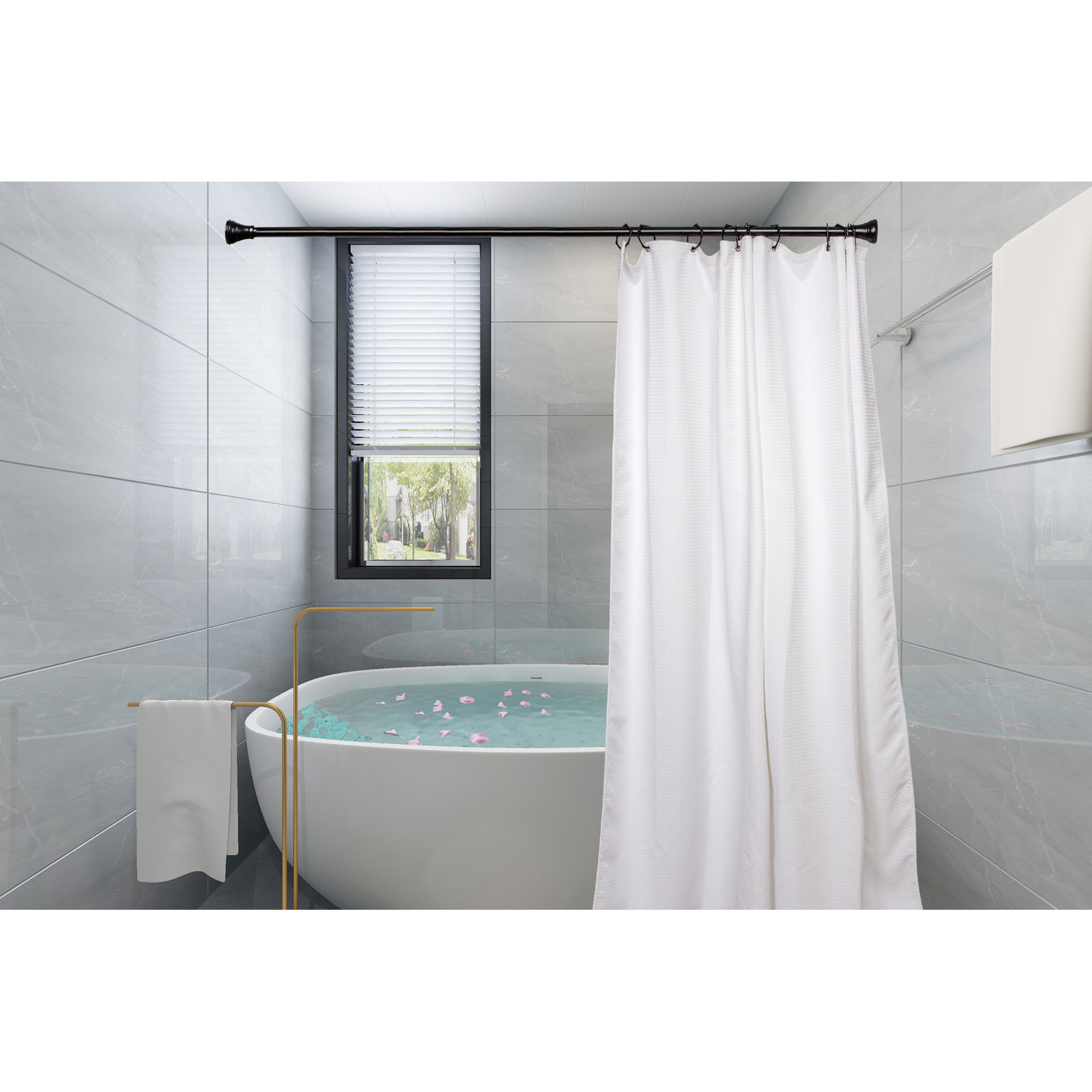 Zinc Shower Curtain Hook, Black