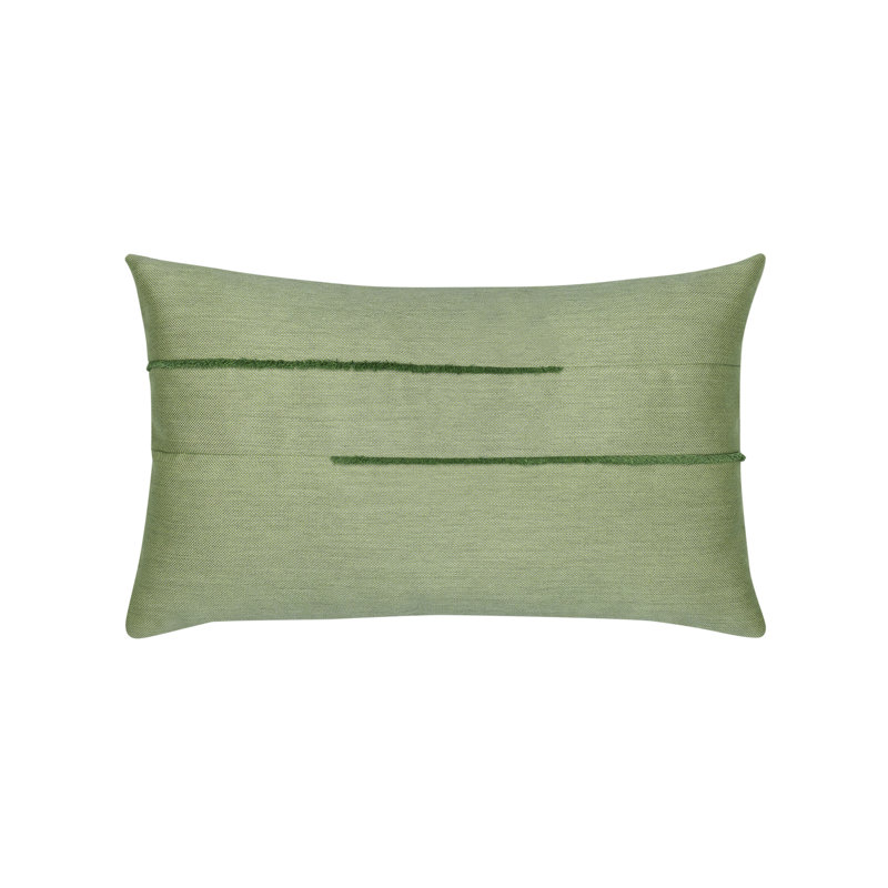 Micro Fringe Outdoor Square Sunbrella® Pillow Cover & Insert, Rectangular 12"H x 20"W, Green