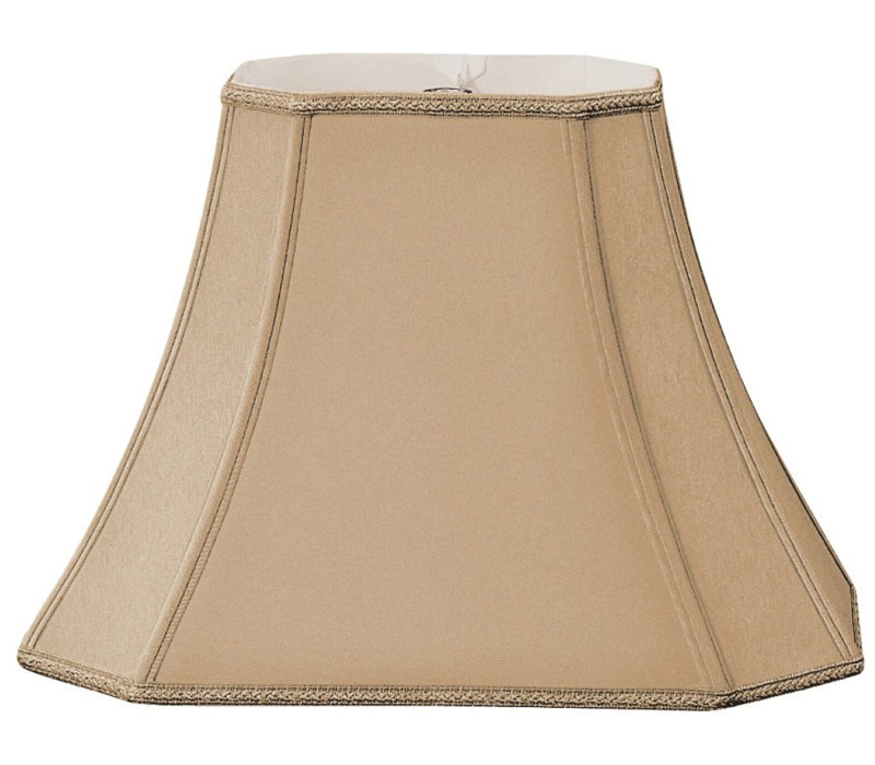 Abat-jour cloche en soie / shantung (araignée), Or antique, H 10,5 po x l 14 po x P 10 po