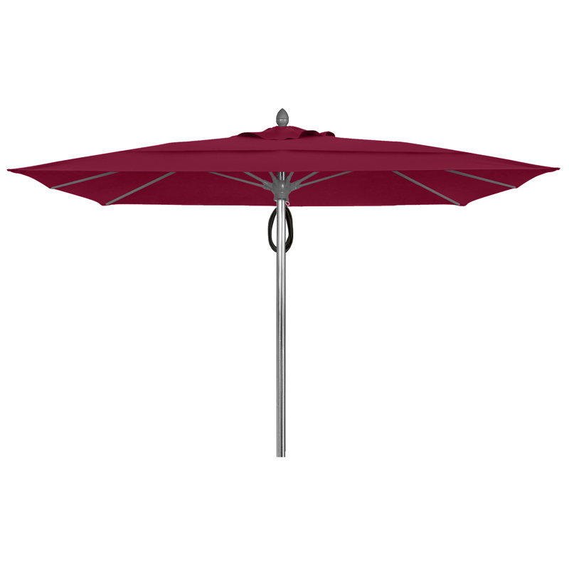 Parasol de marché carré 10 pi Prestige, Aluminium brillant, Bourgogne