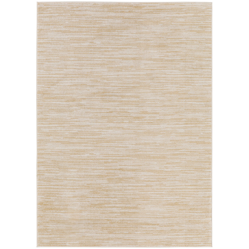 Tapis intérieur / extérieur en polypropylène tissé à la machine Balaton crème / ivoire, Rectangle 4 pi x 6 pi