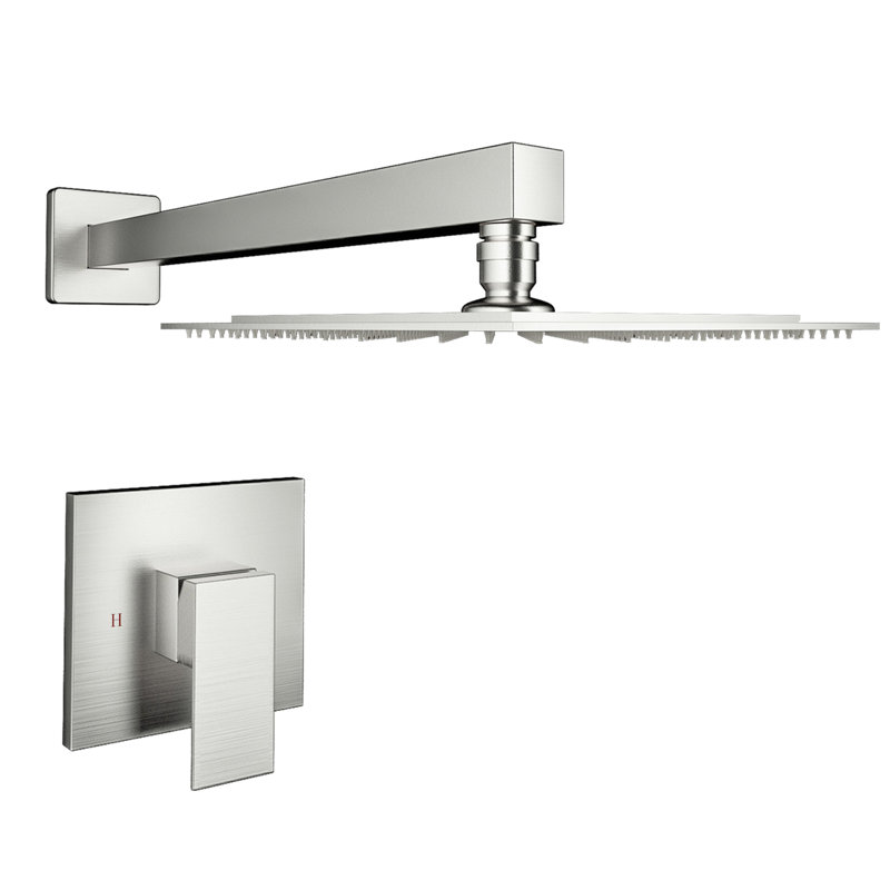 Robinet de pomme de douche mural en nickel brossé - Laiton, valve incluse dans Sparkle