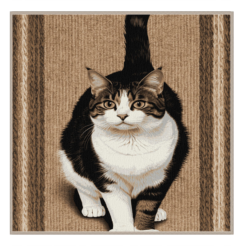 Washable European Shorthair Cats Area Rug, Square 7'
