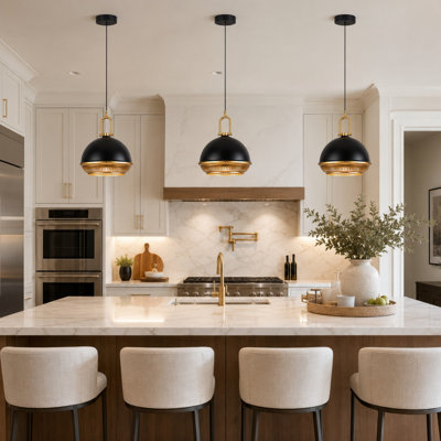 1 - Light Matte Black Dome Pendant