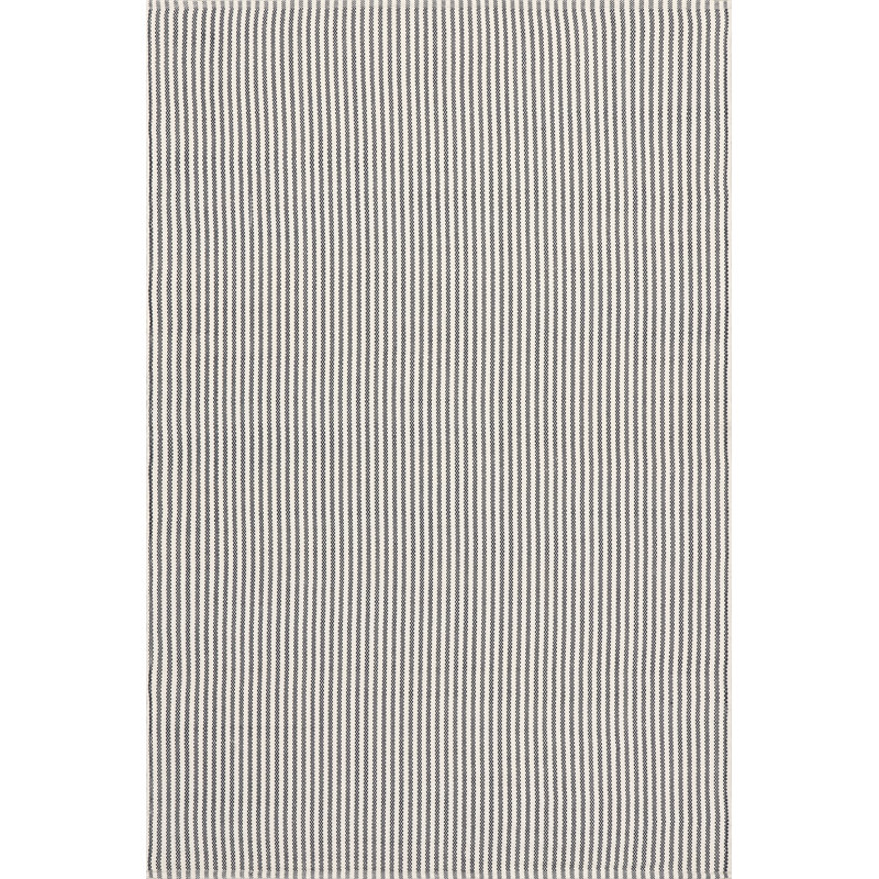 Tapis intérieur / extérieur tissé à la main à fines rayures Home Conservatoire, Rectangle 4pi x 6 pi