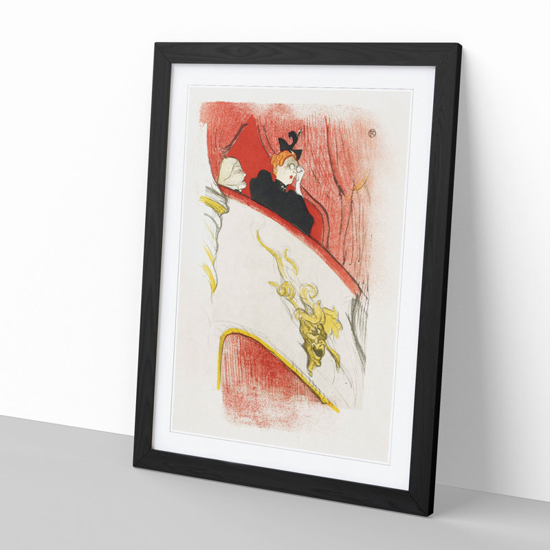 From the Balcony by Henri De Toulouse-Lautrec - Picture Frame Drawing, 65cm H x 48cm W x 2cm D, Black