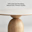 Table de loisirs moderne et minimaliste en ardoise ronde pour 4 à 6 personnes, idéale pour la maison et le bureau.-126332749